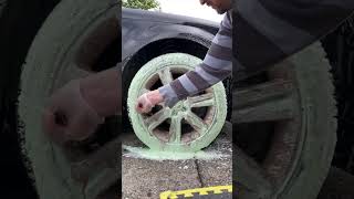 Wheel Snow Foam Short Green automobile printerscorner carcleaning detailing carwash carcare [upl. by Rednav]