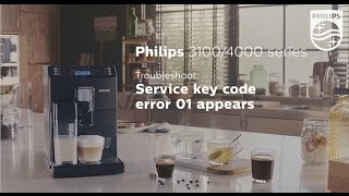 Service key error code 01 appears on the display of my Philips espresso machine [upl. by Madlen626]