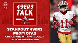 Standout 49ers from OTAs and oneonone with WRs coach Leonard Hankerson  49ers Talk [upl. by Solram]