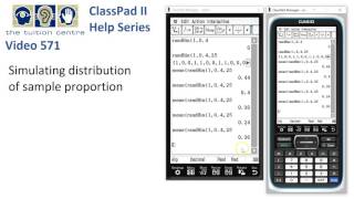 ClassPad Help 571  Simulating Distribution Of Sample Proportion [upl. by Anauqat]