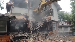 FULL VIDEO Cab view House Demolition 25 [upl. by Esmerolda686]