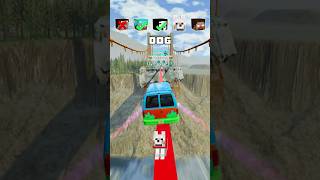 NOOB vs PRO vs HACKER vs HEROBRINE Car Jump Challenge 29 😂 🚗 shorts beamngdrive [upl. by Nilreb]