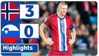 NORWAY 3 VS 0 SLOVENIA HIGHLIGHTS  UEFA NATIONS LEAGUE HAALAND [upl. by Ilatan]