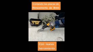 Cortando placas de fibrocemento de 8mm Con nueva herramienta adaptador para cuartos con Drywall [upl. by Htrowslle]