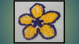 super easy woolen flower making for beginners wool thread design [upl. by Asserat]