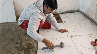 tile installation floor tutorialtile installation process [upl. by Anisor]