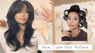 Easy Hair Rollers Tutorial  Salon Blowout At Home [upl. by Drageruaeb]