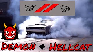 DODGE HELLCAT amp DEMON SRT COMPILATION  SUPERCHARGER WHINE BURNOUTS EXHAUST SOUND [upl. by Elleinet]