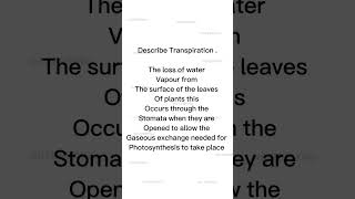 Define transpiration [upl. by Ellenej]