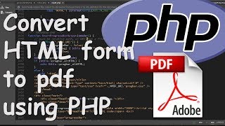 Convert HTML form to pdf using PHP [upl. by Kristos]