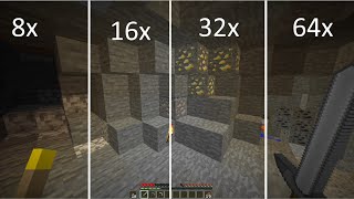 8x VS 16x VS 32x VS 64x comparison  Minecraft [upl. by Eamaj]