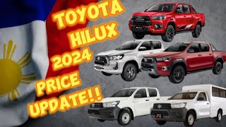 TOYOTA HILUX PRICE 2024 toyota philippines hilux [upl. by Anaert]