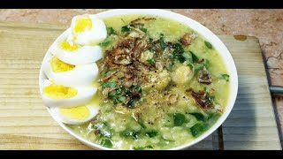 Chicken Arroz Caldo Malagkit na Bigas  Lugaw with Malunggay  Naning Francisco [upl. by Ytsrik]