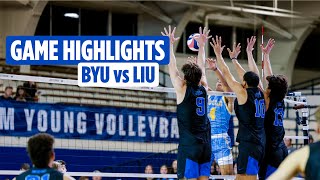 BYU Volleyball vs Long Island University Game Highlights 2023 [upl. by Ackley]