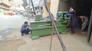 amazing Technique lathe machine loading of Crane tech lathe working technology hardwork [upl. by Assirroc231]