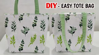 DIY ZIPPER TOTE BAG SEWING TUTORIAL  BAG MAKING TUTORIALS VIDEOS  Handbag cutting and stitching [upl. by Nonnag]