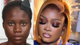 NATURAL HAIR👆VIRAL 😱OMG👆RED HAIR❤️ 💣🔥😱MUST WATCH 👆 MAKEUP AND HAIR TRANSFORMATION ❤️MELANIN MAKEUP [upl. by Creigh]