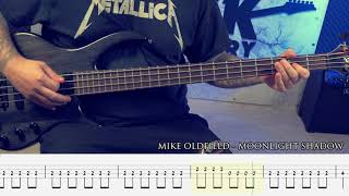 MIKE OLDFIELD  Moonlight Shadow BASS COVER  TAB [upl. by Mathe37]