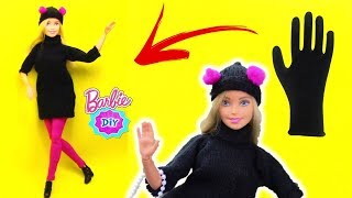 Convierte un GUANTE en ROPA para tu muñeca BARBIE muy FÁCIL Manualidades con muñecas [upl. by Marshall]