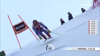 Blaise GIEZENDANNER FR 3rd place  Kitzbuhel DH 1  WC Alpine skiing  Jan 21st 2022 [upl. by Wilma]