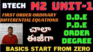 btech m2 unit1 first order ordinary differential equationODEPDEhighest orderhighest degree [upl. by Rosella]