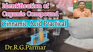 Cinnamic Acid Practical  Identification of Organic Compound  How to write Practical in Journal [upl. by Naesed]