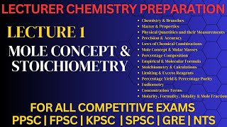 Mole Concept amp Stoichiometry  PPSC  FPSC  KPSC  SPSC  GRE CHEMISTRY [upl. by Anitaf]