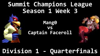 SCL13  Mang0 Falco vs Captain Faceroll Sheik  Division 1  Quarterfinals [upl. by Hands163]