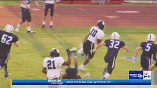 Elberta High School football fans help their team take home the Friday Night Football Fever Play of [upl. by Yltneb]