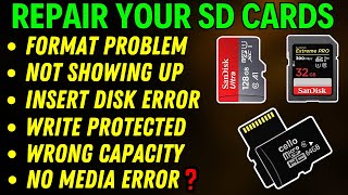 SD Card Format Problem  Memory Card Not Formatting  How To Fix Sd Card Not Showing On Pc [upl. by Ellener]