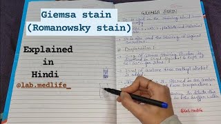 Giemsa stain  Romanowsky stain  explained in Hindi  by labmedlife [upl. by Ettezyl768]