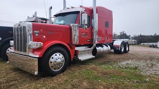 First Look Walkaround and Test Drive of our own Peterbilt 589 78” Standup Sleeper in Viper Red [upl. by Ahtanamas]