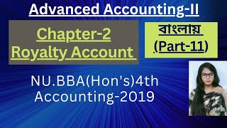 Advanced Accounting  2  Chapter Royalty  Class  11 [upl. by Akinuahs]