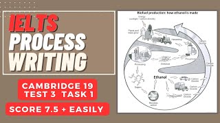 IELTS PROCESS WRITING Task 1 cambridge19 Test 3 Biofuel Production [upl. by Nwahsem]