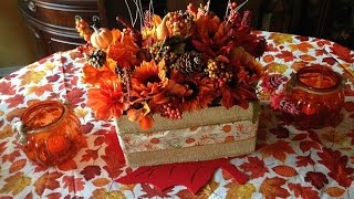 Fall Floral Box DIY  Dollar Store  Home Decor [upl. by Alemaj386]