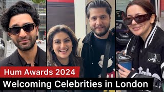 Celebrities arriving in London for HUM Awards 2024  Hania Aamir Mahira Khan Ahad Raza Mir [upl. by Notyal]