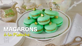 French Macarons Recipe  Pistachio Macarons [upl. by Hildegaard846]