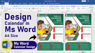 How to Design Calendar in Ms word  New Model Calendar Design using in Ms Word  Ready to Print [upl. by Desiree]