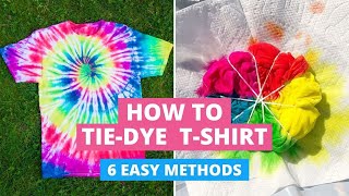 How to TieDye TShirts 6 Easy Methods DIY [upl. by Ahsoet867]