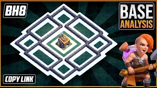 ULTIMATE BH8 TROPHY defense Base 2021 Builder Hall 8 Trophy Base Design with Copy Link  COC [upl. by Alek]