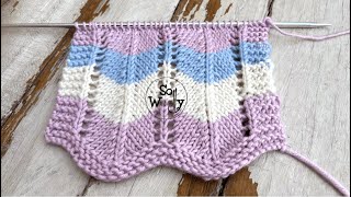 How to Knit a Gorgeous Chevron Stitch Pattern  Great for Blankets 2 Easy Rows  So Woolly [upl. by Naugan]