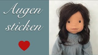 Augen aufsticken bei Stoffpuppen [upl. by Lyndel46]