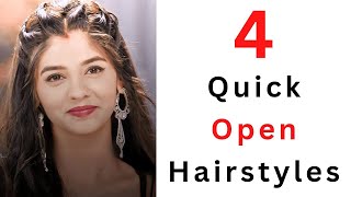 4 Simple amp Quick Open Hairstyles  Party Hairstyles  Simple Hairstyles [upl. by Nylisoj]