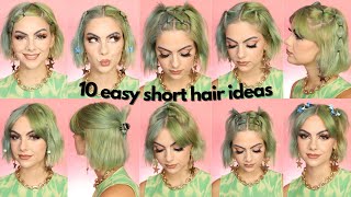 10 EASY HAIRSTYLES FOR SHORT HAIR  Sophie Hannah [upl. by Atekan]