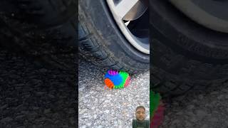 Crushing of soft and crunchy things by car tyre asmr crushing crushingsoftthings softball [upl. by Dymoke]