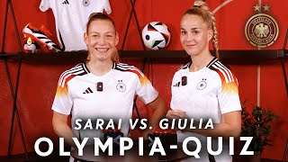 Ein KopfanKopfRennen  Giulia amp Sarai beim OlympiaQuiz [upl. by Cinamod637]