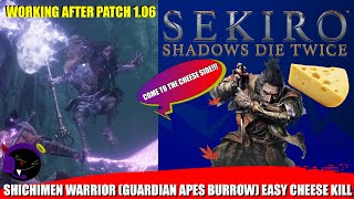 Sekiro  Shichimen Warrior Guardian Apes Burrow Easy Cheese Kill  Patch 106 Working [upl. by Moya]