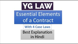 Introduction to Law of Contracts  Essential Elements of a Contract  In Hindi [upl. by Uwton]