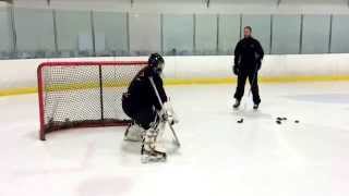 Goalie Drill  Reverse Rotation into a post lock and lean [upl. by Omle823]