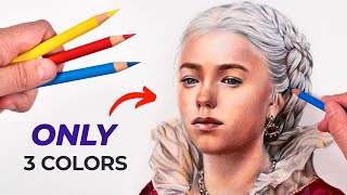 Drawing a Portrait with ONLY PRIMARY COLORS [upl. by Lucinda199]